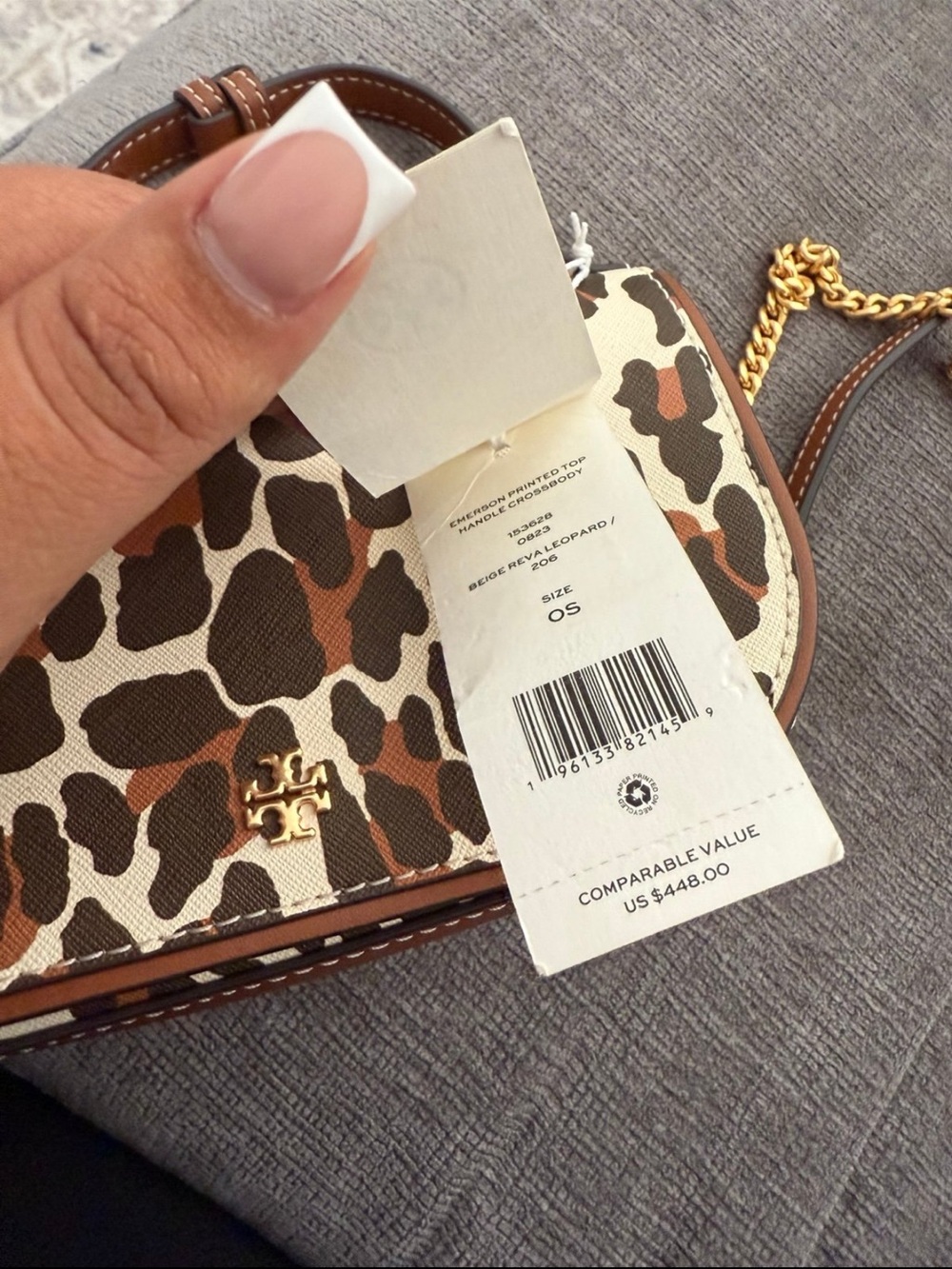 Tory Burch Leopard-Print Mini Top Handle Bag - Brown/White - Picture 11 of 11